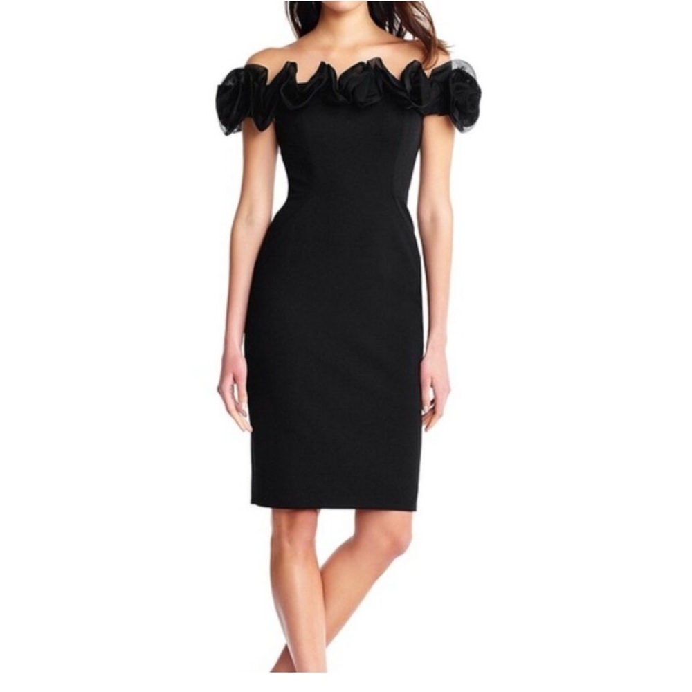 Aidan Mattox Ruffled Off Shoulder Dress